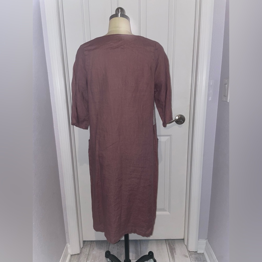 Conscious Clothing Linen Shift Dress - Picture 2 of 2